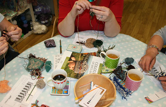 Fair Isle knitting, inspiring books & tea