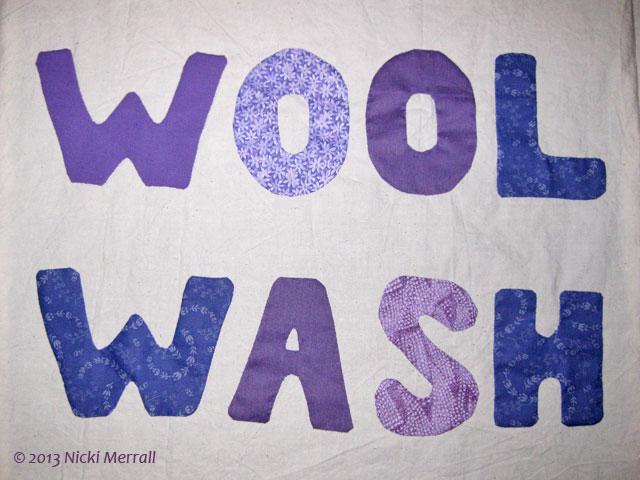 Wool wash bag - finished applique