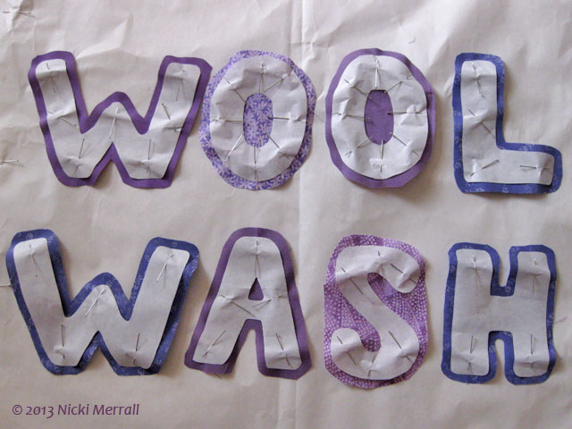 Wool wash bag - letters