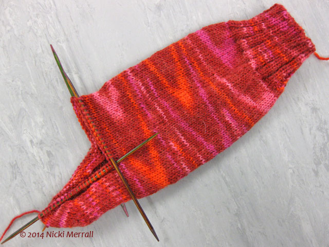 Jupiter Galaxy sock heel flap and heel turn