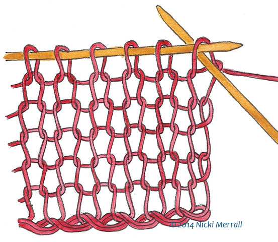 Back leg leading, needle through back of stitch, RH