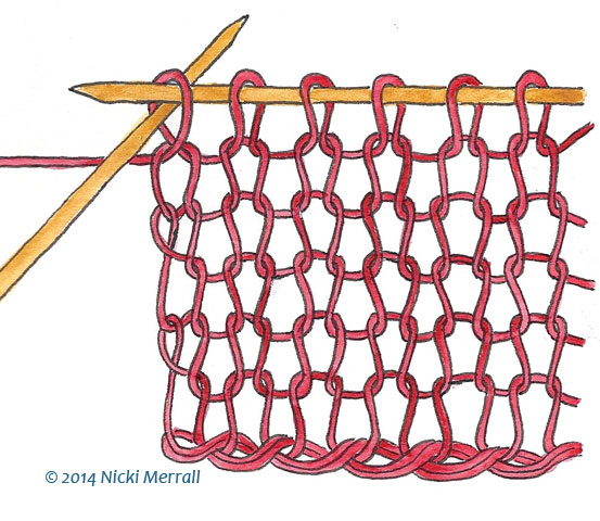 Front leg leading, needle through back of stitch, LH