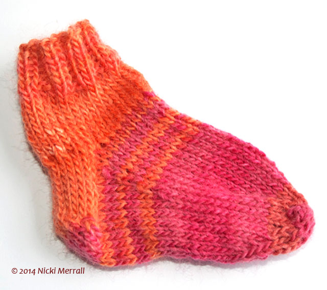 Top-down sock with heel flap and star toe