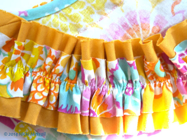 Read more about the article My latest sewing project – a flowery sleeveless top with ruffles