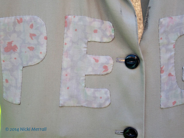 Applique on old peg bag