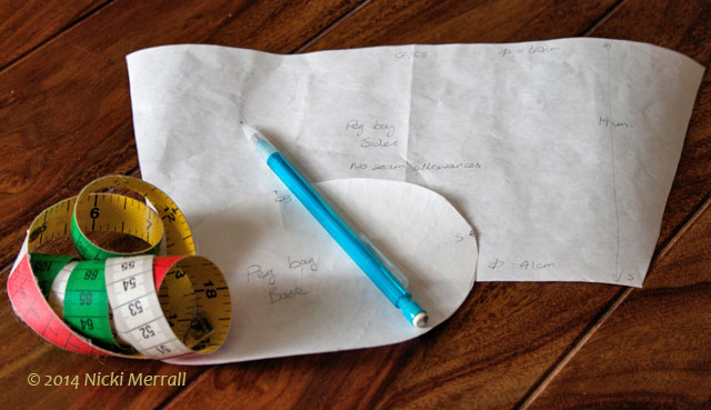 Paper pattern for peg bag