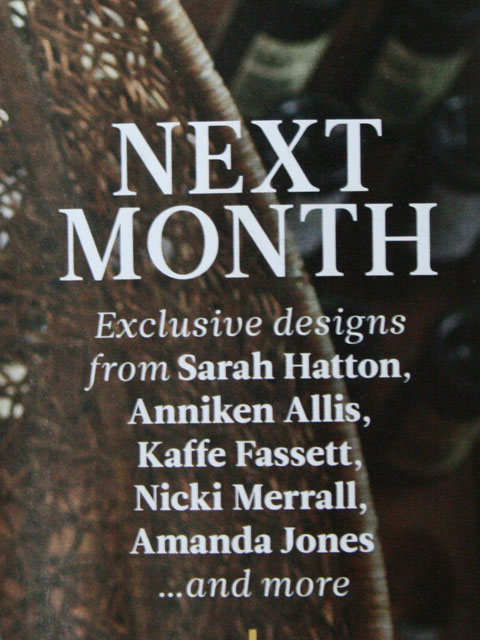 List of designers featuring in next month's The Knitter magazine