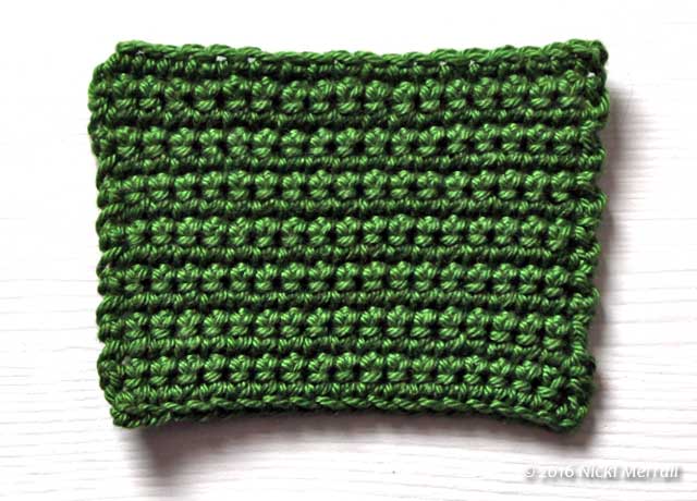 Sample of double crochet worked through both loops
