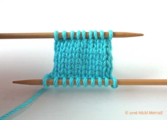 Continue removing waste yarn stitches until all live stitches are on knitting needle