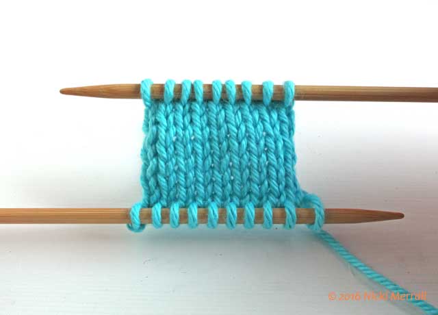 Continue removing waste yarn stitches until all live stitches are on knitting needle