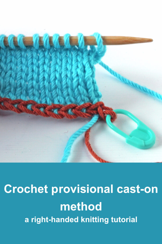 Sample of knitting with crochet provisional cast-on worked in waste yarn