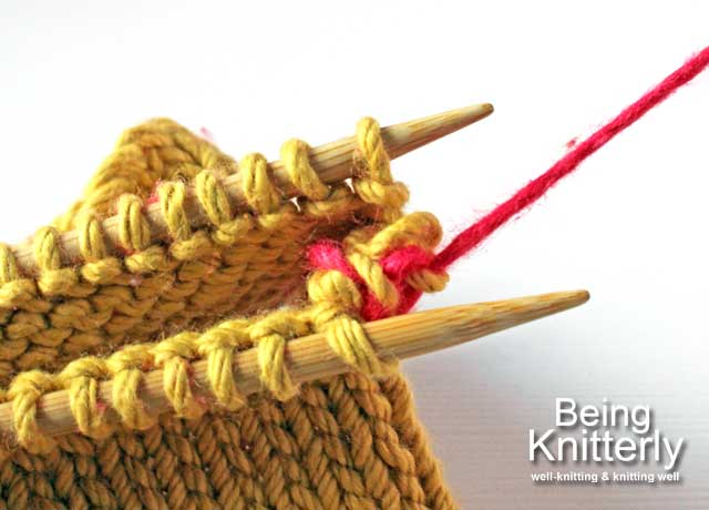 Stitching step 3b: Slip stitch off needle