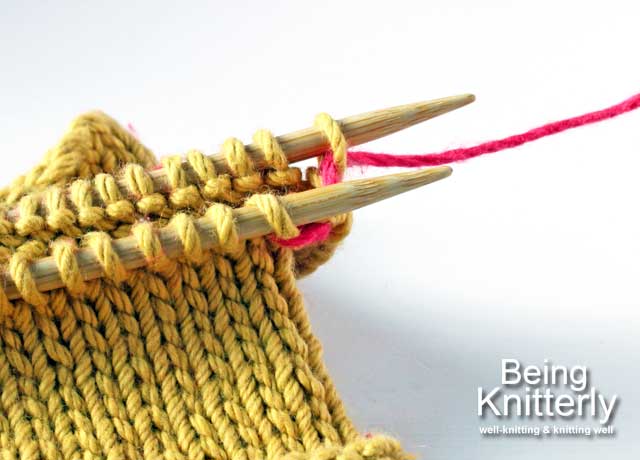 Stitching step 4b: Leave stitch on needle