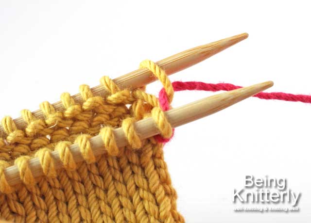 Set-up step 2b: Leave stitch on needle.