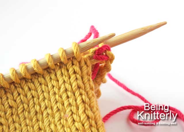 Stitching step 1b: Slip stitch off needle