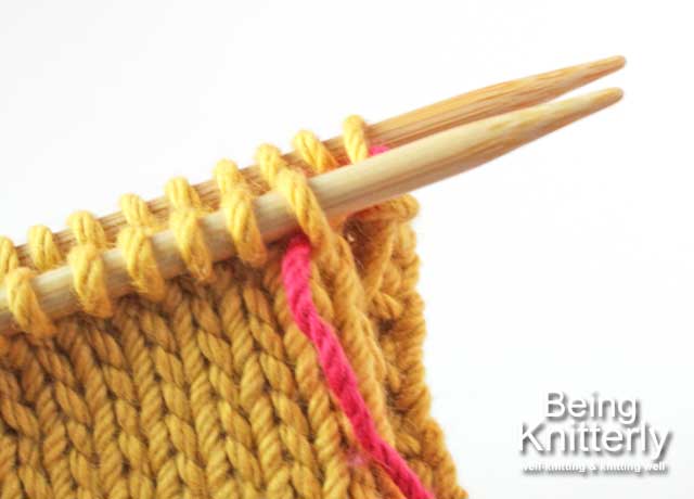 Stitching step 2b: Leave stitch on needle