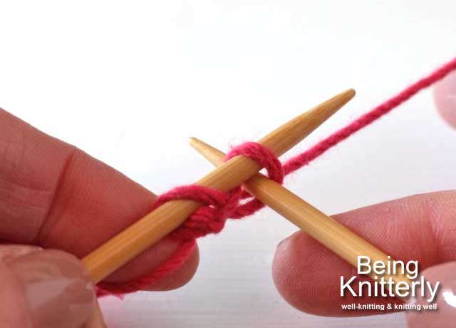 Step 6: Insert right-hand needle through new stitch