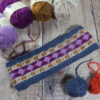 Fair Isle headband and balls of Shetland yarn