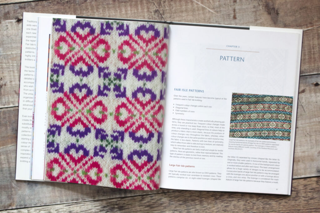 First two pages of Chapter 3 from Fair Isle Knitting and Design about patterns used in Fair Isle knitting