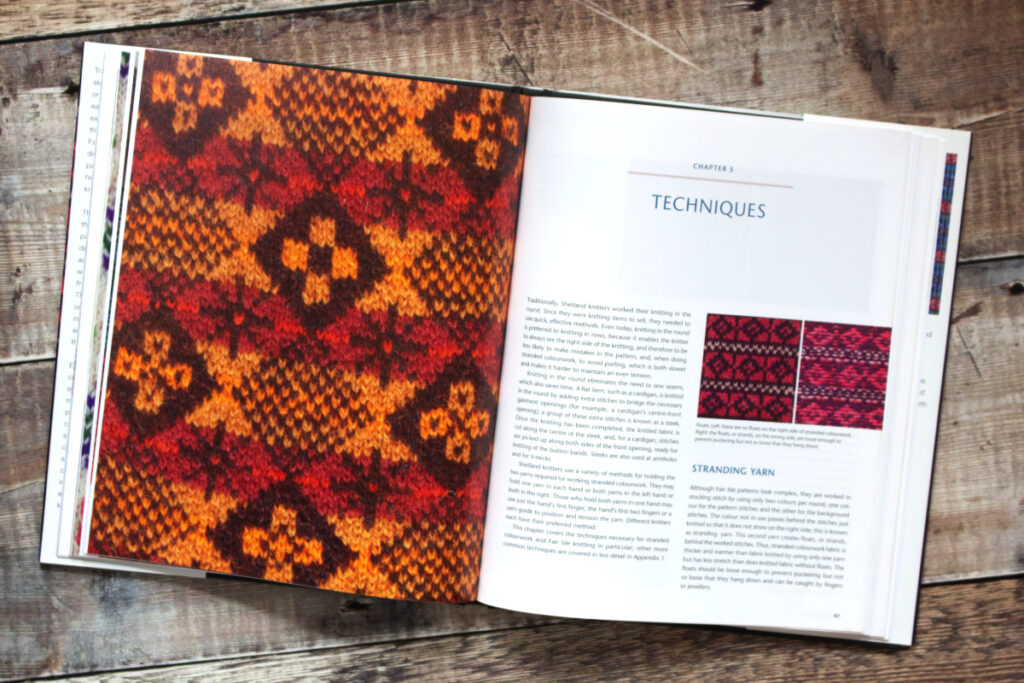First two pages of Chapter 5 from Fair Isle Knitting and Design about techniques used in Fair Isle knitting
