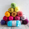 Pyramid of colourful balls of Quattro cotton yarn