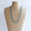 Aqua colour sparkly crochet necklace made using fine thread and beads